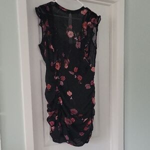 Express Black Floral Mini Dress